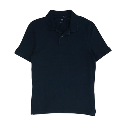 Navy Solid Short Sleeve Polo