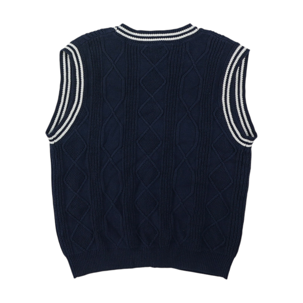 Navy Solid Vest Sweater