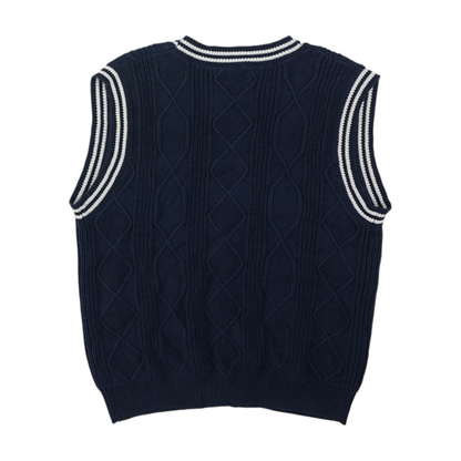 Navy Solid Vest Sweater