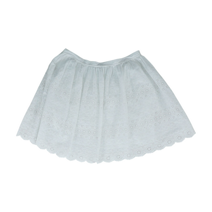White Print Mini Skirt