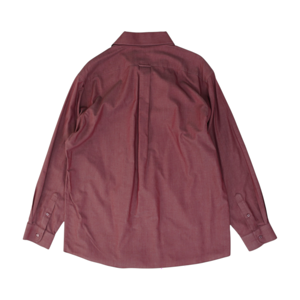 Red Solid Long Sleeve Button Down