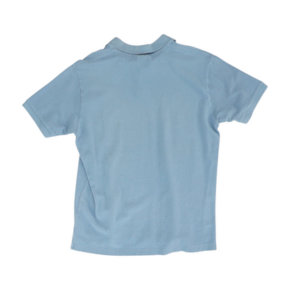 Blue Solid Short Sleeve Polo