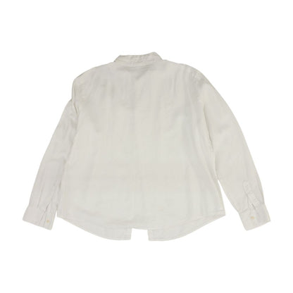 White Solid Long Sleeve Button Down