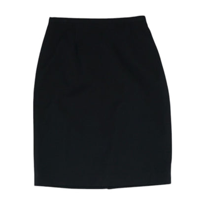 Black Solid Midi Skirt