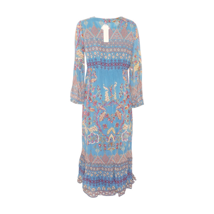Blue Floral Midi Dress