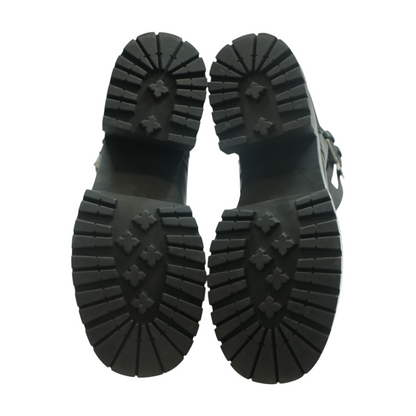 Black Willy Round Toe Platform Combat Boots