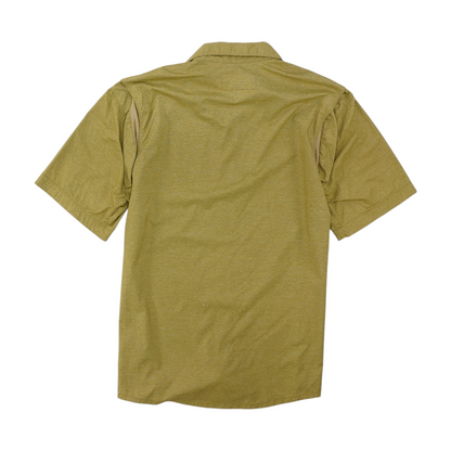 Khaki Solid Short Sleeve Button Down