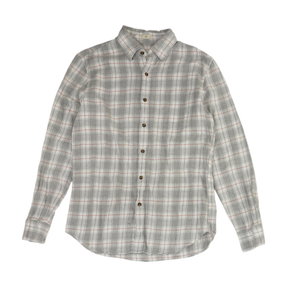Gray Plaid Long Sleeve Button Down
