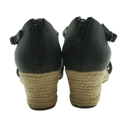 Black Wedged Sandals