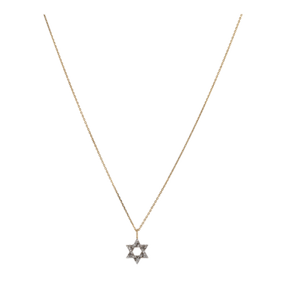 14K Yellow Gold Diamond Pendant Necklace