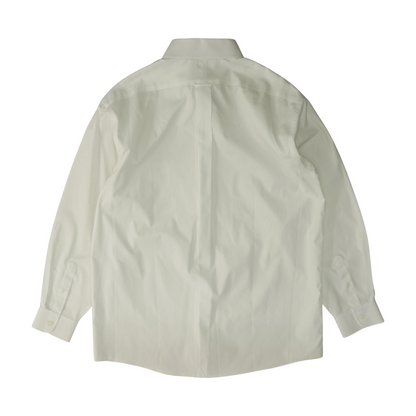 White Solid Long Sleeve Button Down