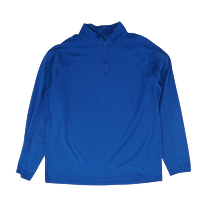 Blue Solid 1/4 Zip Pullover