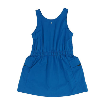 Blue Solid Midi Dress