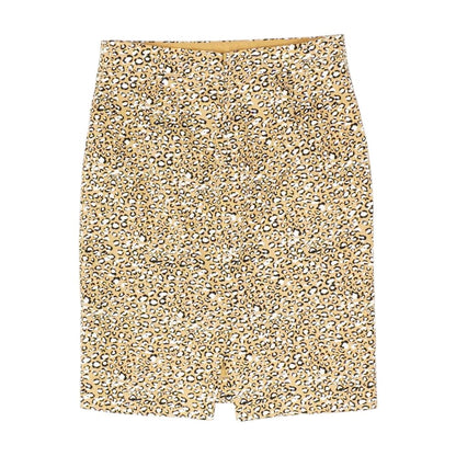 Brown Animal Print Midi Skirt