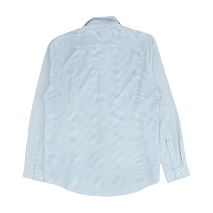 White Print Long Sleeve Button Down