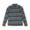 Asics Gray Striped 1/4 Zip Pullover – Image 1
