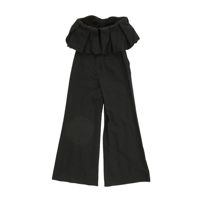 Black Solid Puff Detail Jumpsuit