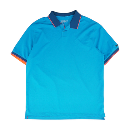 Blue Solid Short Sleeve Polo