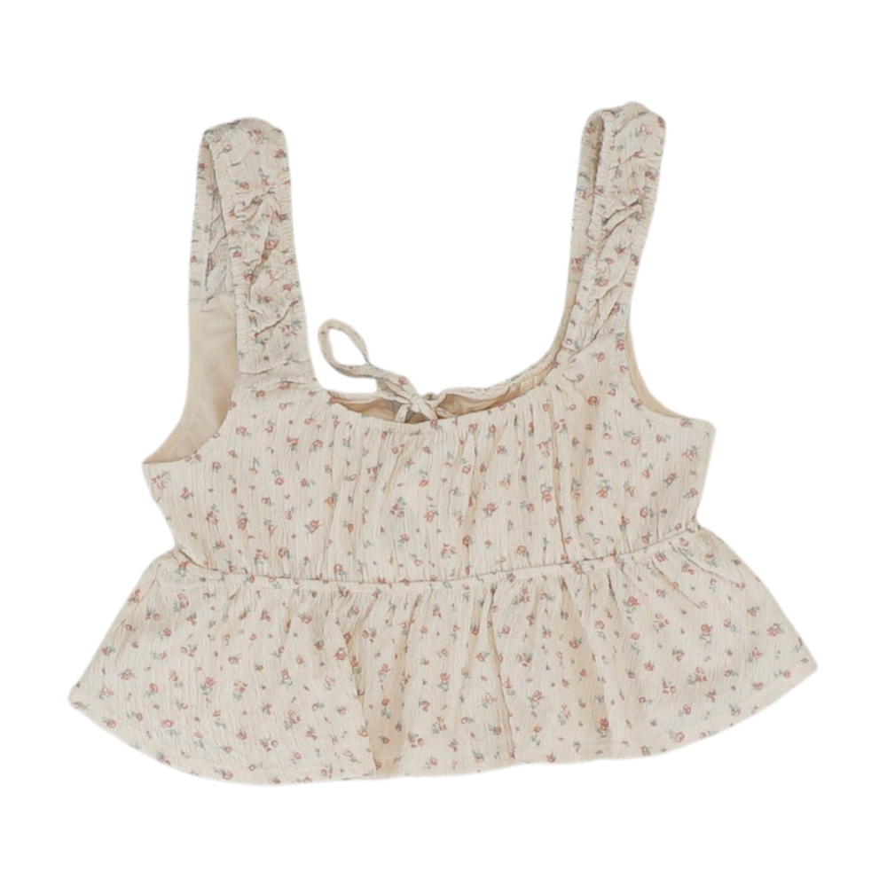 Pink Floral Cropped Blouse