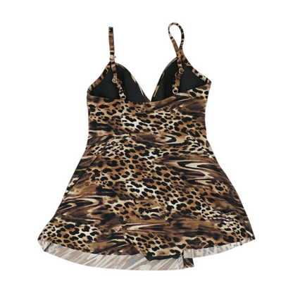 Brown Animal Print One-Piece