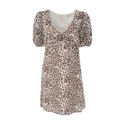 Tan Animal Print Mini Dress