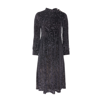 Black Abstract Midi Dress