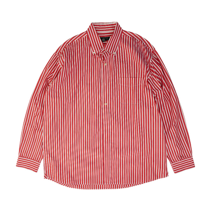 Red Striped Long Sleeve Button Down