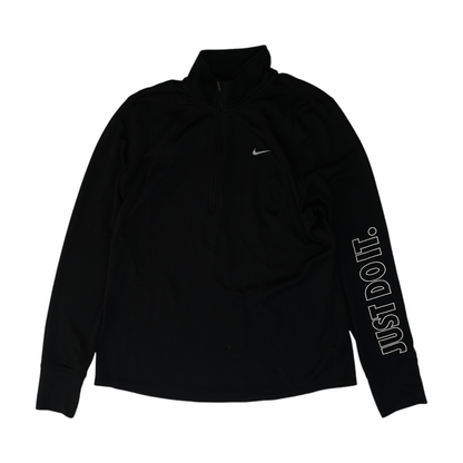 Black Solid 1/4 Zip Pullover