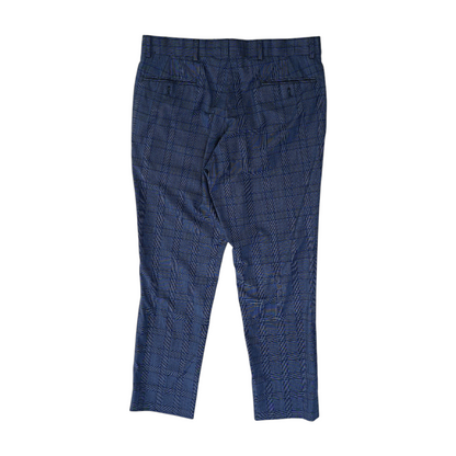 Blue Plaid Regular Pants