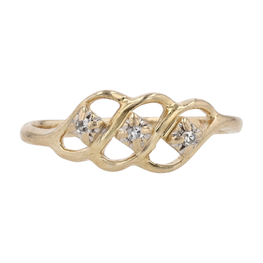 14K Yellow Gold Diamond Fashion Ring
