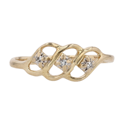 14K Yellow Gold Diamond Fashion Ring