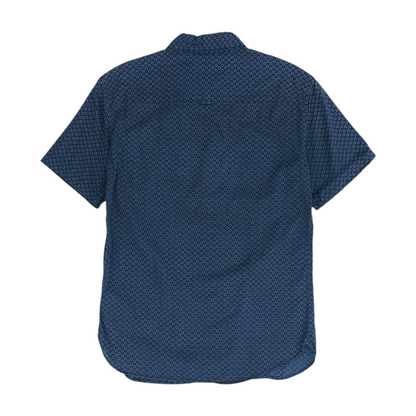 Navy Abstract Short Sleeve Button Down