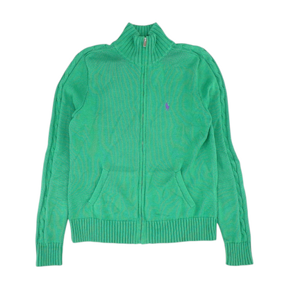 Green Solid Cardigan Sweater