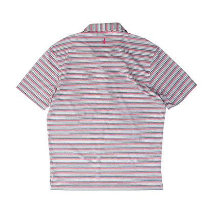 Pink Striped Short Sleeve Polo