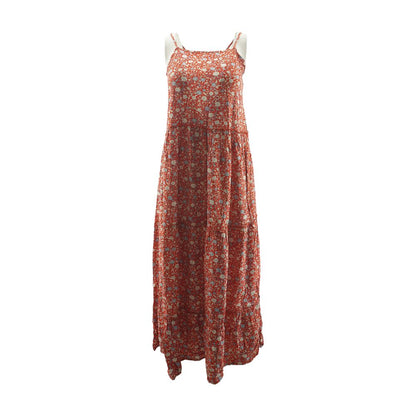 Red Floral Midi Dress