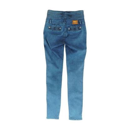 Blue Solid High Rise Jeans