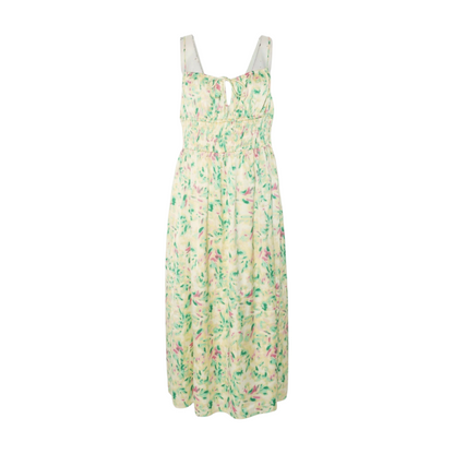 Yellow Print Midi Dress