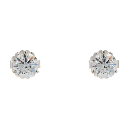 4 Ct 14K White Gold Lab Grown Diamond Martini Set Stud Earrings