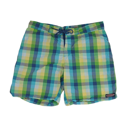 Green Check Chino Shorts