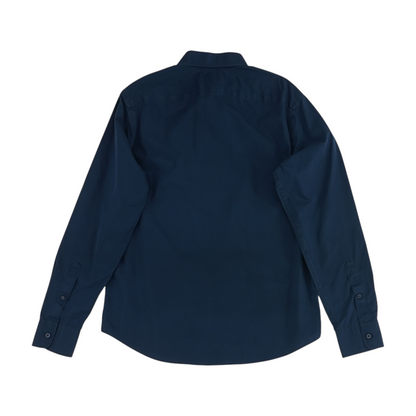 Navy Solid Long Sleeve Button Down