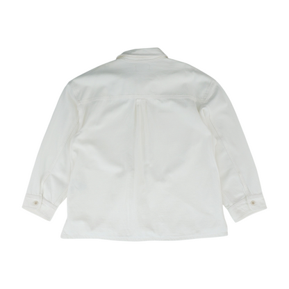 White Solid Long Sleeve Button Down
