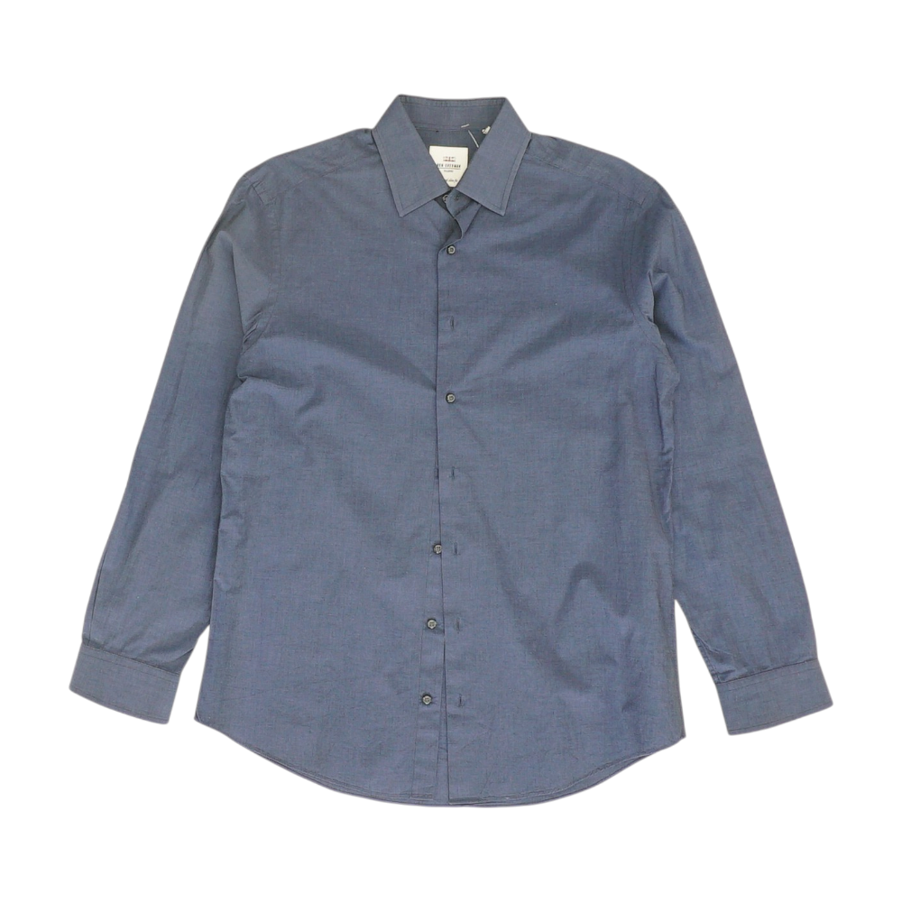 Navy Solid Long Sleeve Button Down