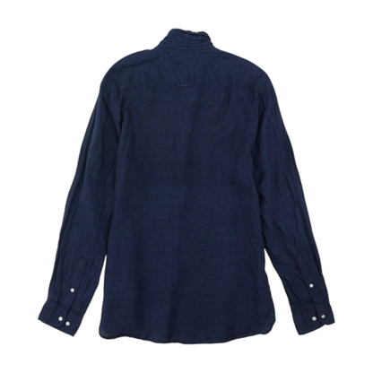Navy Solid Long Sleeve Button Down