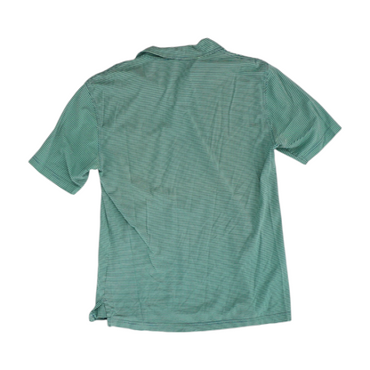 Green Striped Short Sleeve Polo