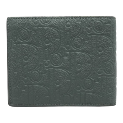 Deep Gray Dior Gravity Leather Bifold Wallet