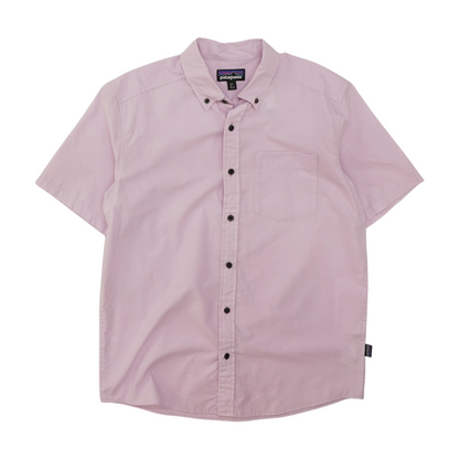 Lavender Solid Short Sleeve Button Down