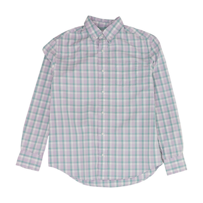 Lavender Plaid Long Sleeve Button Down