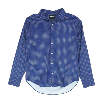 Navy Polka Dot Long Sleeve Button Down