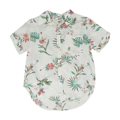 White Floral Button Down
