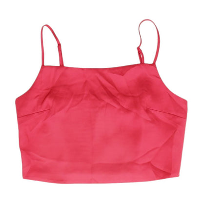 Pink Solid Sleeveless Blouse